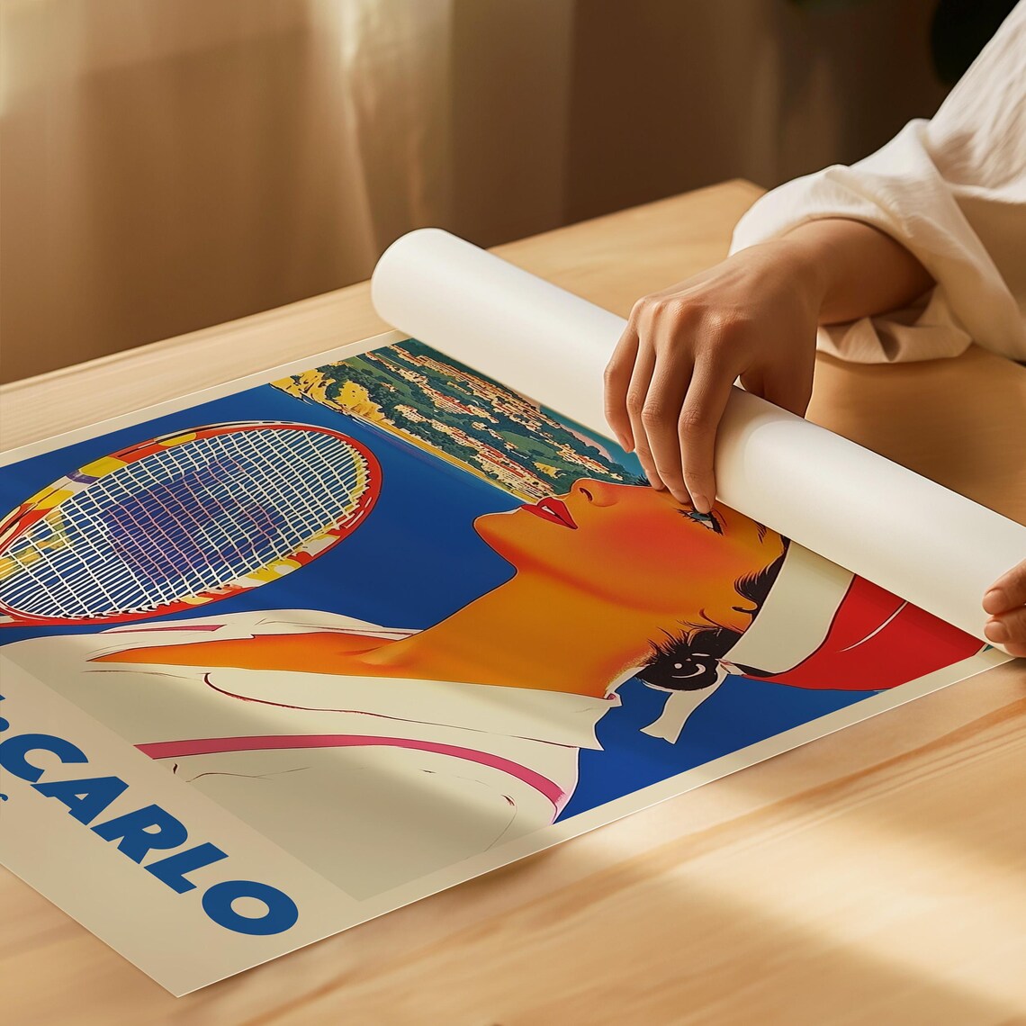 Monte Carlo Tennis Club Vintage Poster French Riviera Retro Sports Art - Image 5