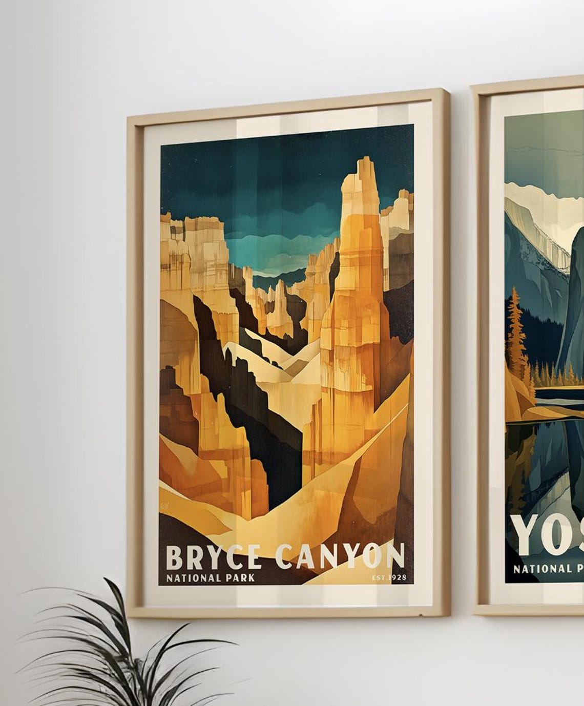 Bryce Canyon National Park Hoodoos Starry Night Cubist Poster - Image 2