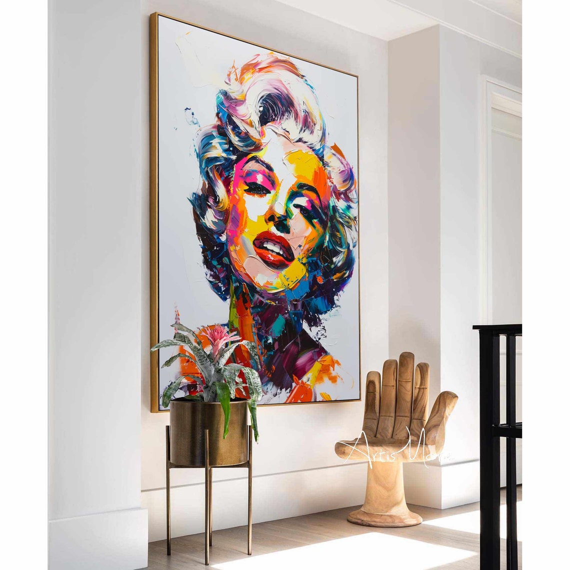 Marilyn Monroe Pop Art Portrait Vibrant Colorful Canvas Art Poster - Image 3