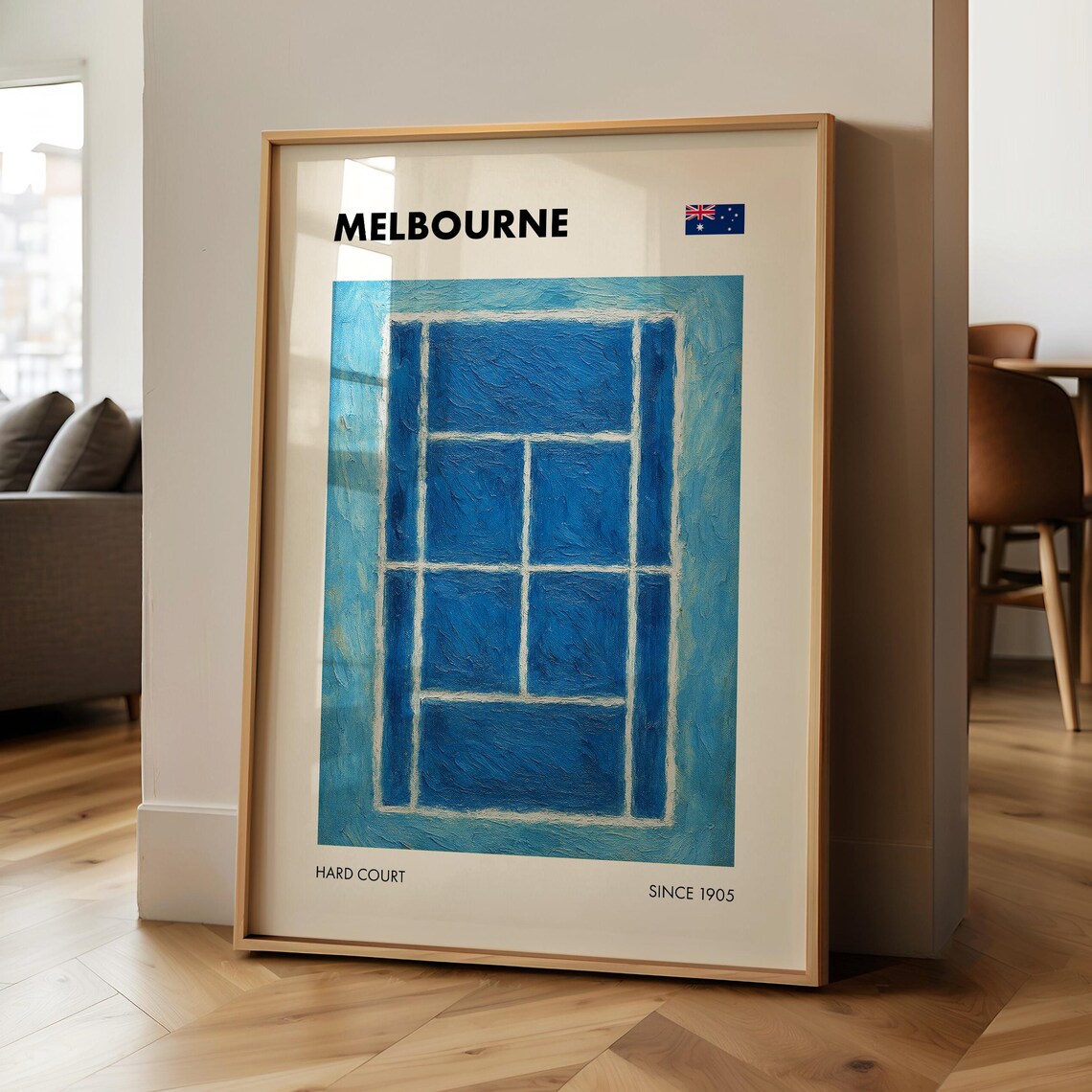 Melbourne Tennis Blue Hard Court Grand Slam Since 1905 Poster