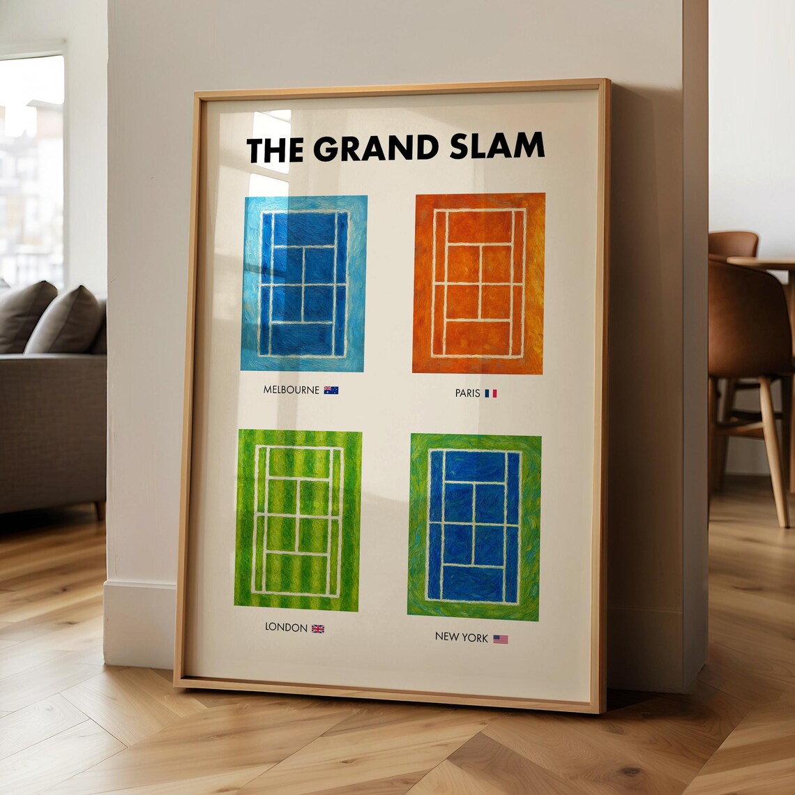 Grand Slam Tennis Poster, Sports Wall Decor