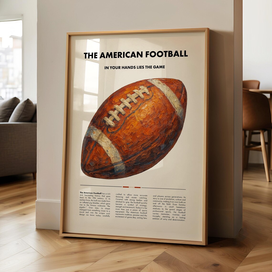 Football Vintage Style Art Print, Sports Wall Decor