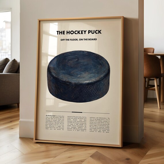 The Hockey Puck Off The Floor On The Board Vintage Style Sports Wall Art