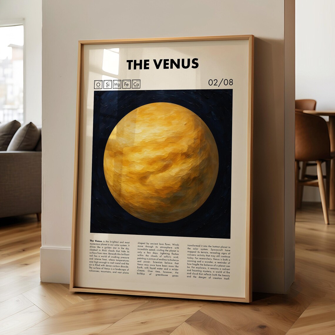 Venus Planet Art Print, Solar System Decor