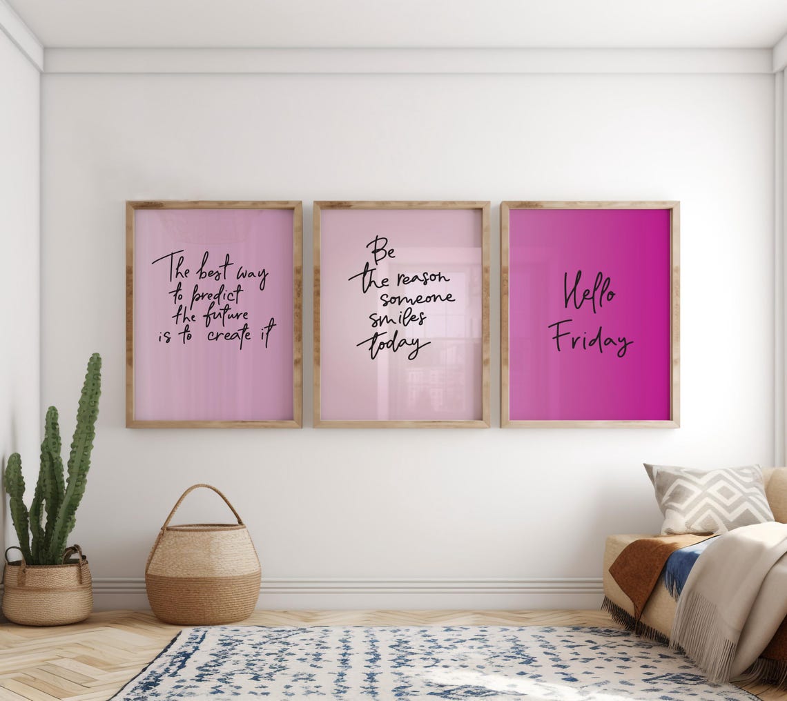 Hello Friday Fun Pink Gradient Script Typography Weekend Poster - Image 3