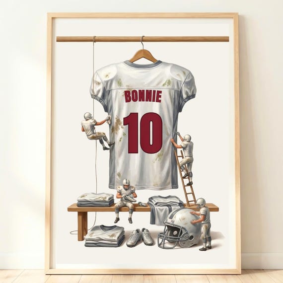 Bonnie Number 10 American Football Jersey Tiny Players Poster