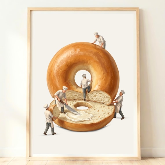 Bagel Wall Art, New York Food Print
