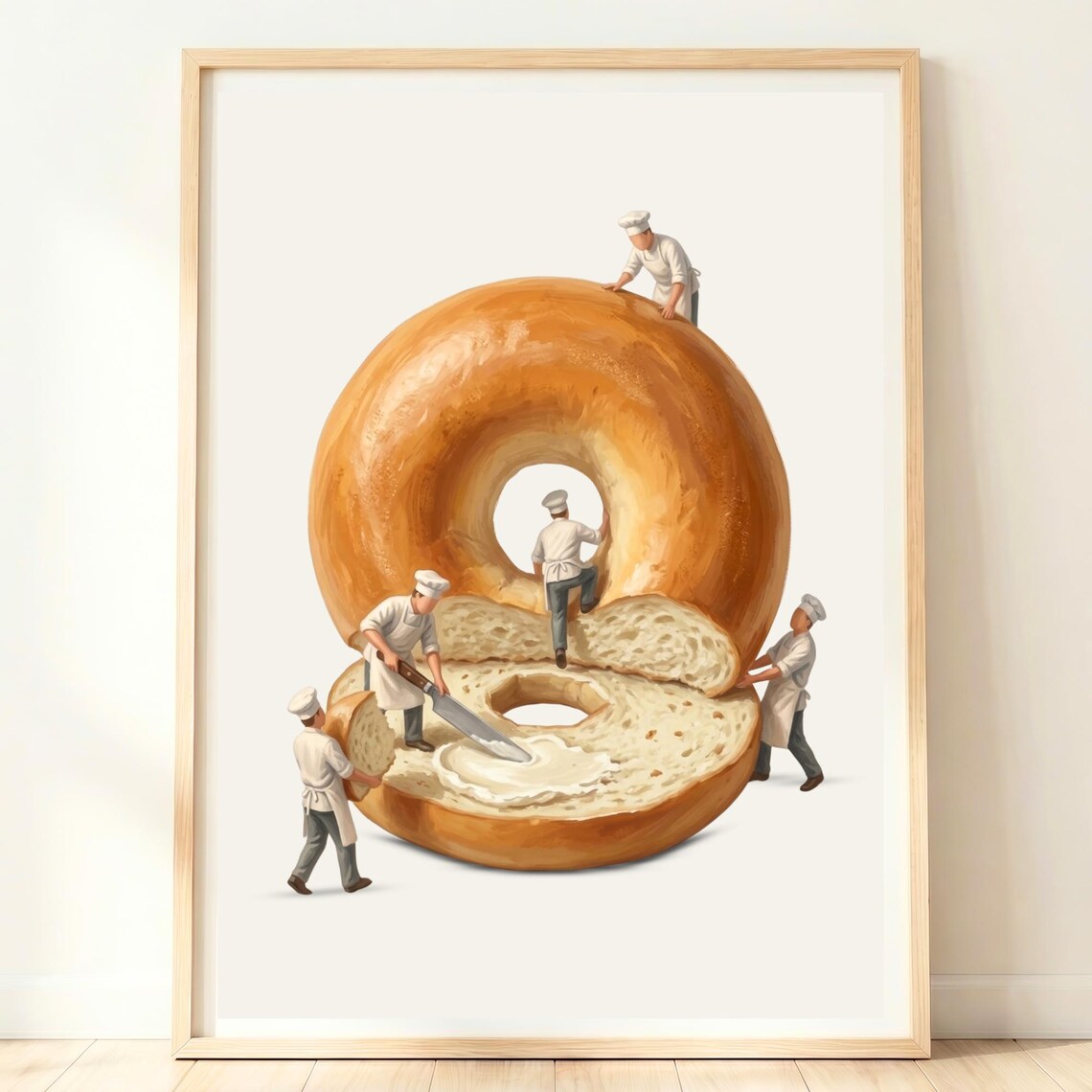 Bagel Wall Art, New York Food Print