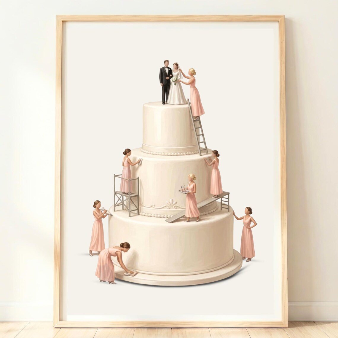 Wedding Cake Poster, Elegant Bridal Celebration
