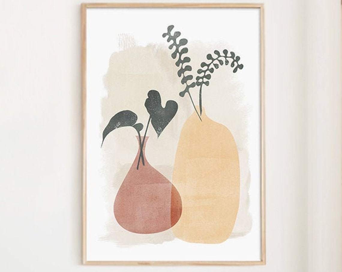 Abstract Vase Still Life Terracotta Botanical Modern Art Poster