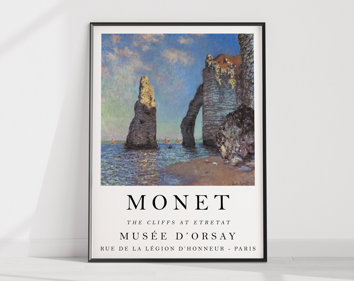 Claude Monet Cliffs At Etretat Art Print, Exhibition Poster - Image 3