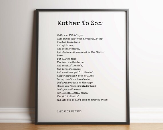 Langston Hughes Mother To Son Crystal Stair Poem Typewriter Poster