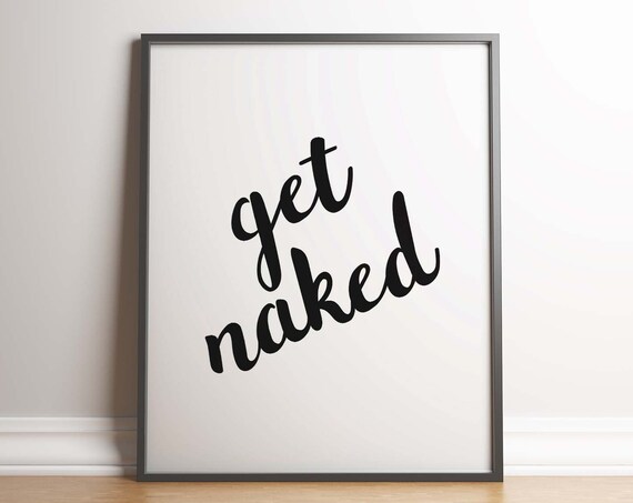 Get Naked Minimal Poster, Spa Bathroom Decor