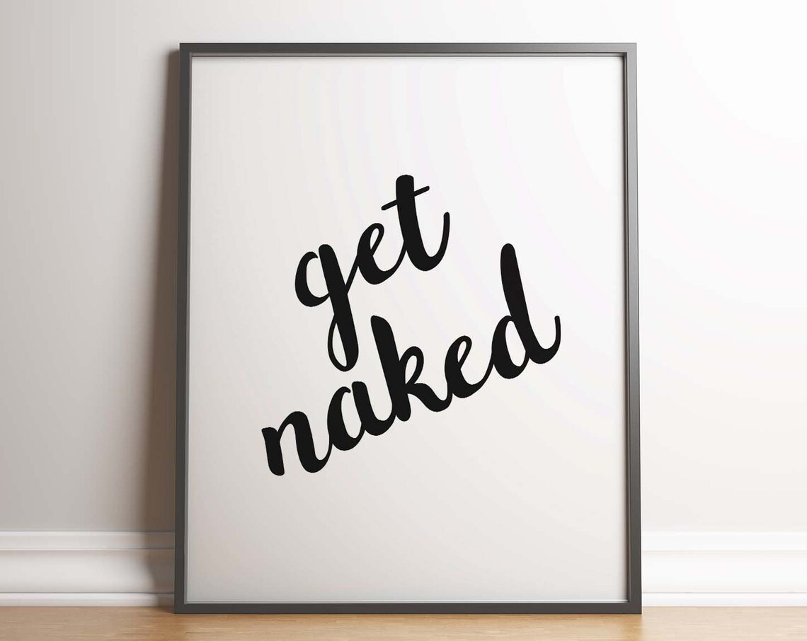 Get Naked Minimal Poster, Spa Bathroom Decor