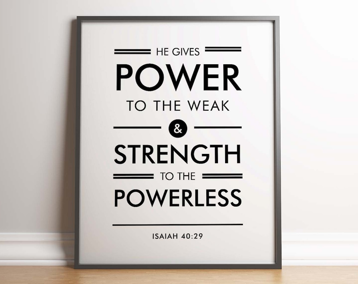 Isaiah 40:29 Bible Verse, Minimal Scripture Poster