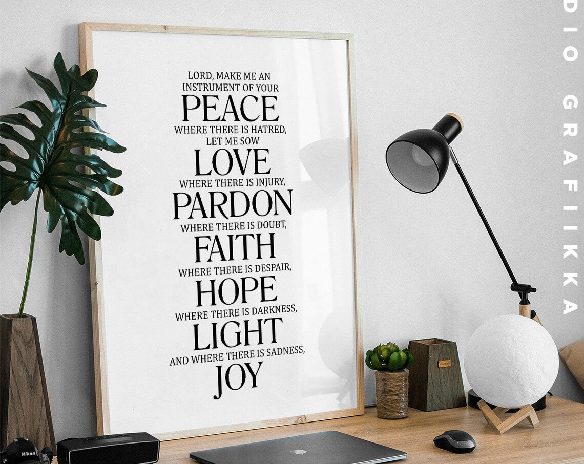 Prayer of St Francis Make Me an Instrument of Your Peace Wall Art - Image 3