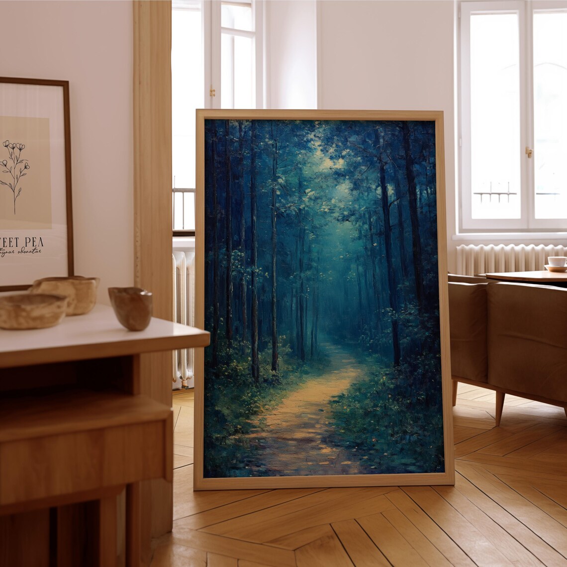 Impressionist Forest Path, Vintage Oil Painting Art Print