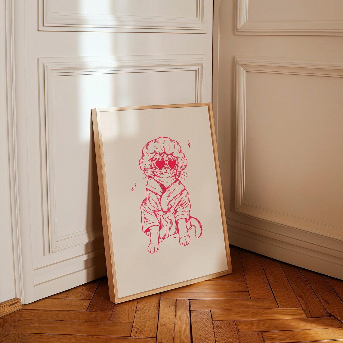 Bath Cat Print, Vintage Retro Bathroom Art - Image 3
