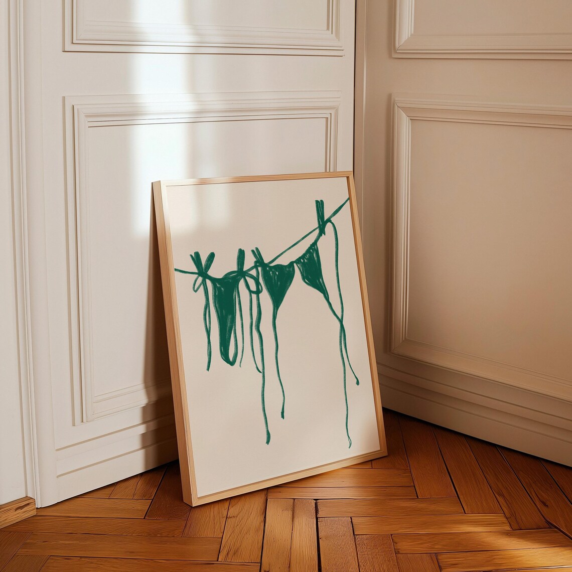 Bikini Hanging Retro Print, Girly Bedroom Art Print - Image 4