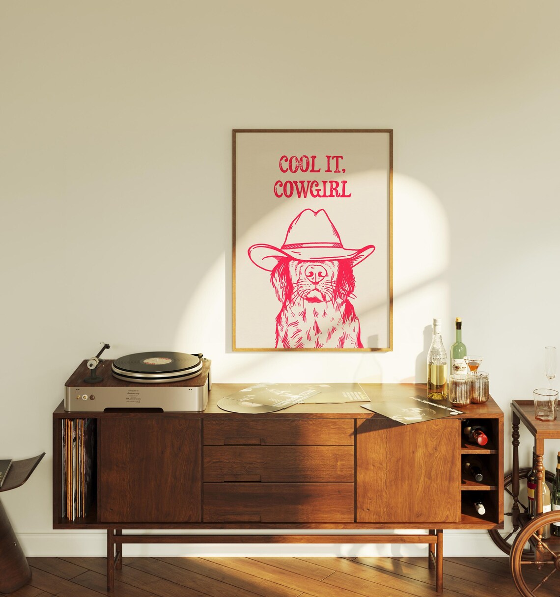 Cool It Cowgirl, Vintage Western Dog Art Print - Image 3