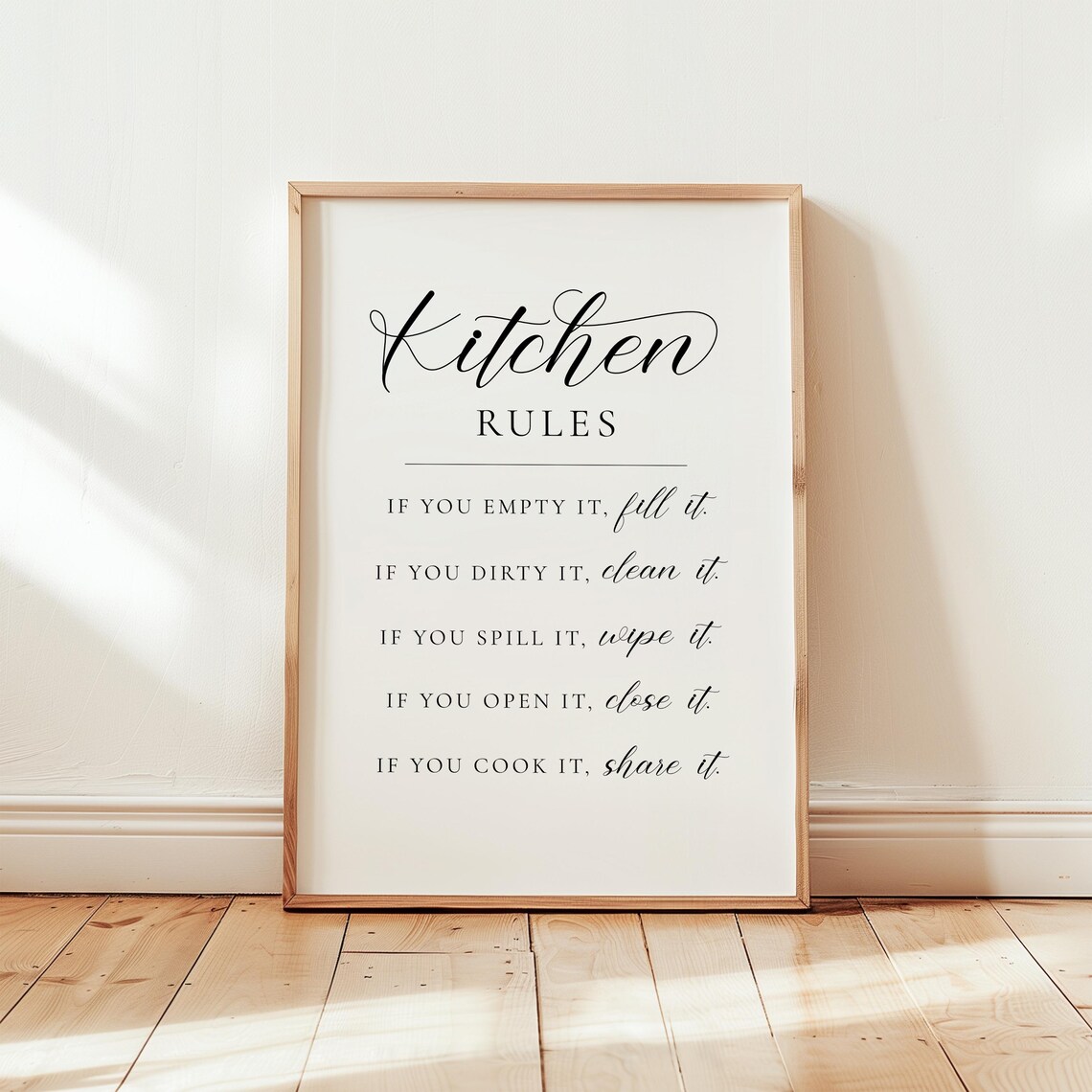 Kitchen Rules Typography, Kitchen Wall Decor - Image 3