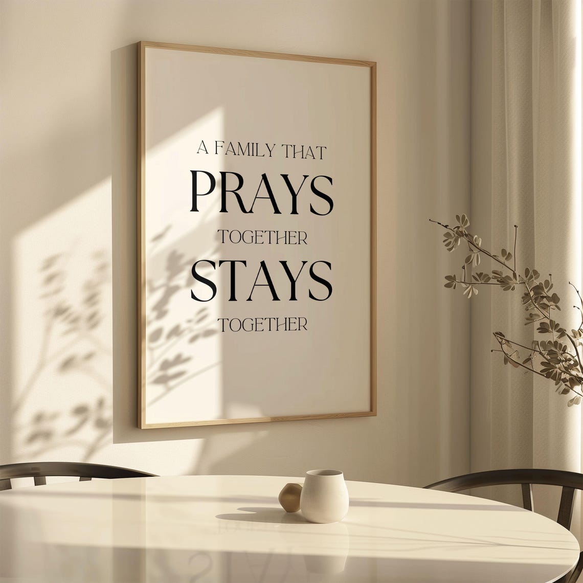 A Family That Prays Together Stays Together Christian Wall Art Christian Quote Wall Art Christian Home Decor Living Room Art - Image 2