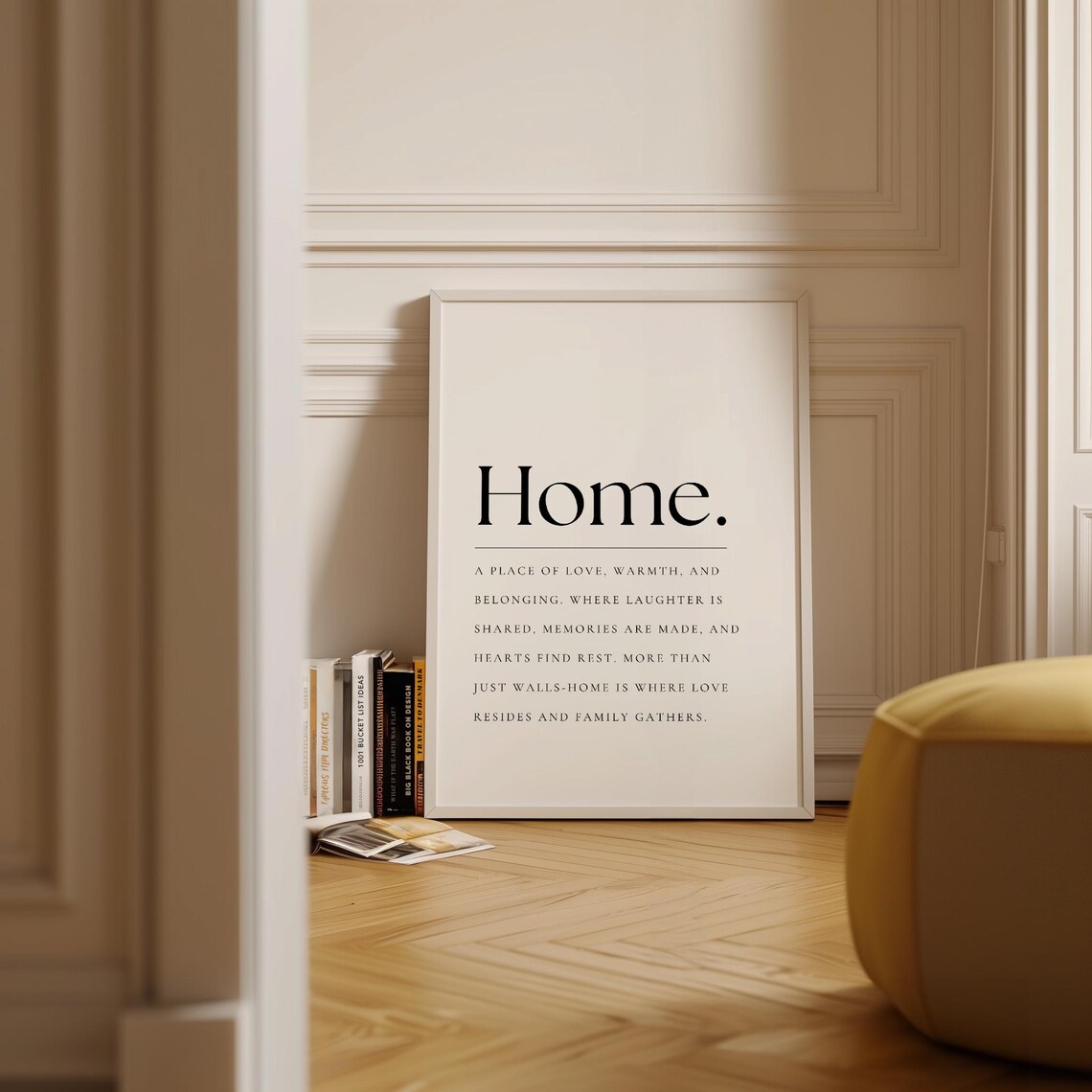 Home Definition Quote, Typography Art Print