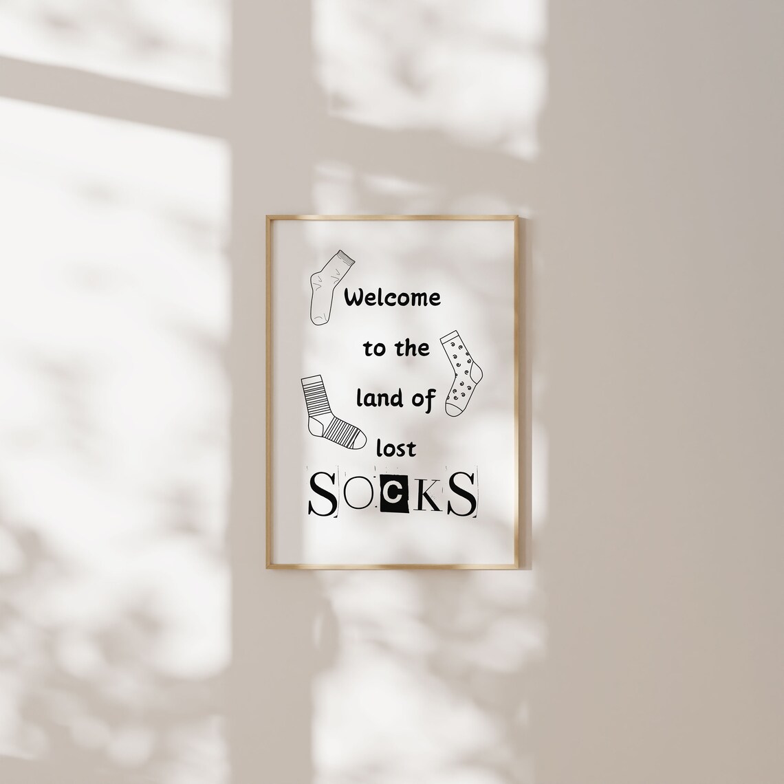 Welcome to the Land of Lost Socks Funny Laundry Room Humor Quote Poster - Image 3