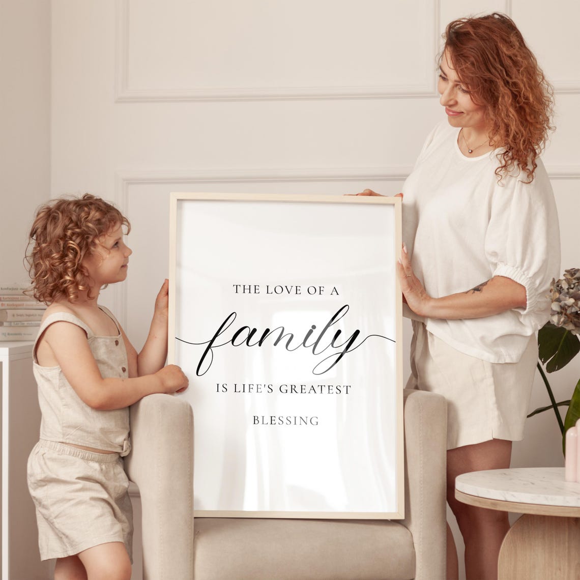 The Love Of A Family Is Lifes Greatest Blessing Family Quote Wall Art Living Room Prints Living Room Wall Decor Family Room Wall Art - Image 2