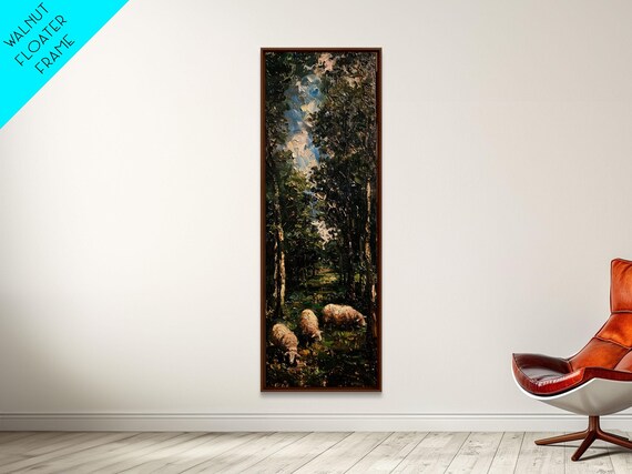 Lambs In The Forest Framed Print Unique Farmhouse Decor Farmhouse Painting Boho Style Modern Farmhouse Decor Gift For Her