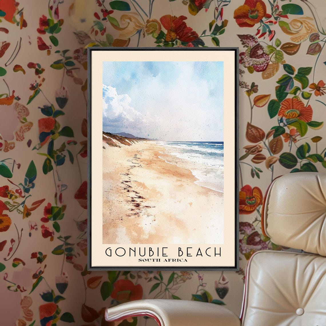 Gonubie Beach South Africa Watercolor Print Vacation Gift South Africa Wall Art Beach Painting Beach Decor Beach Or Lakehouse Art - Image 2