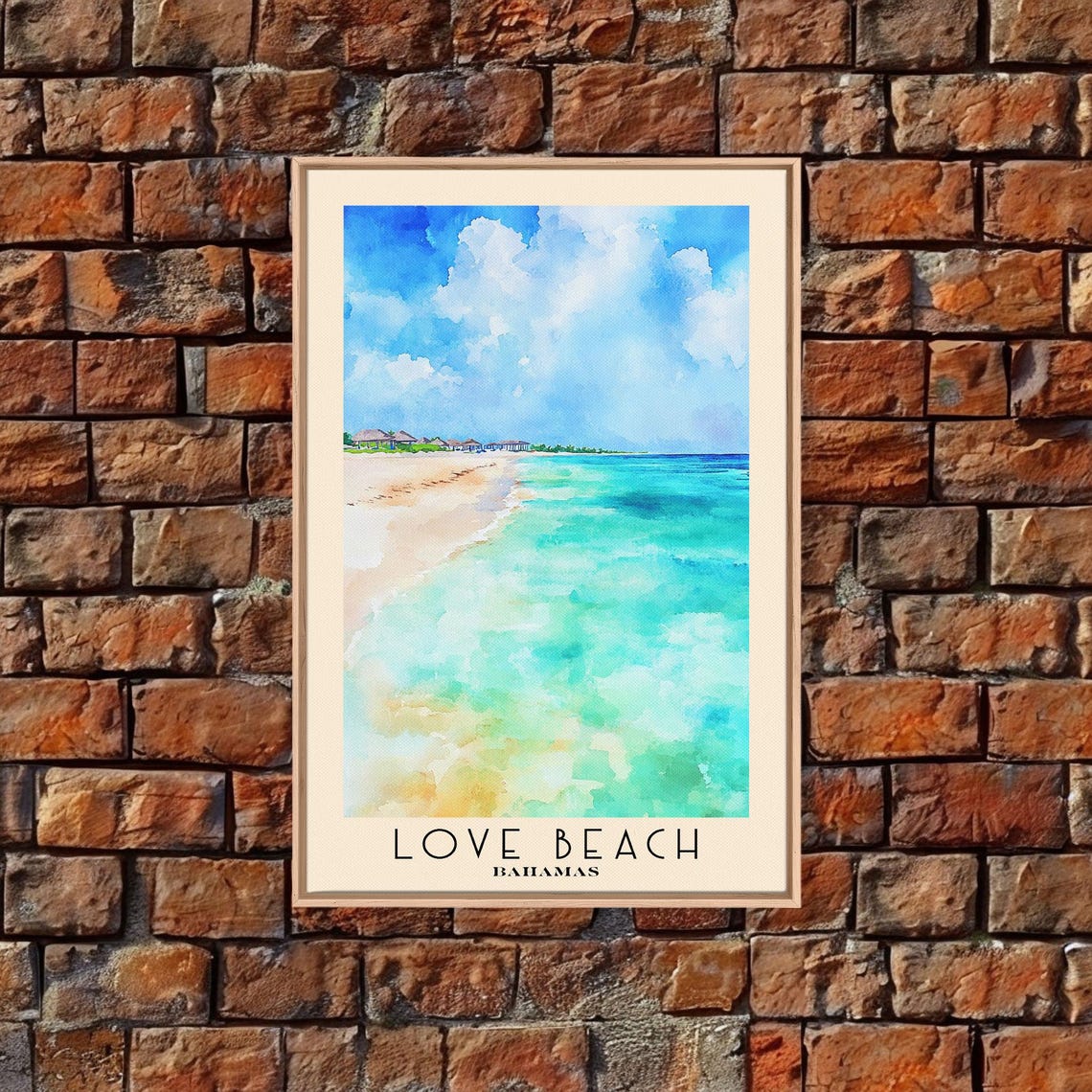 Love Beach Bahamas Curved White Sand Vivid Turquoise Sea Poster - Image 4