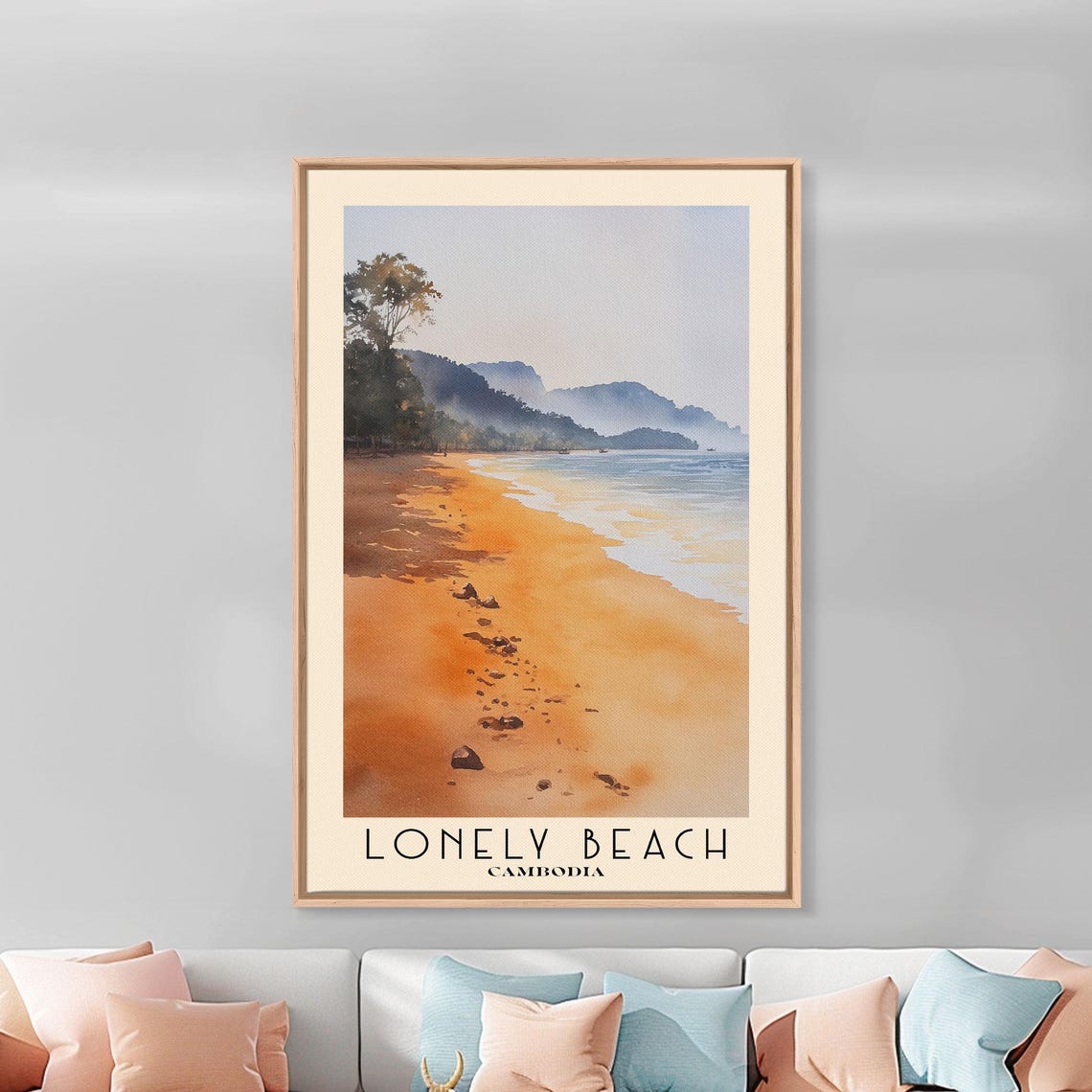 Lonely Beach Cambodia Golden Sand Jungle Coast Morning Light Poster - Image 4