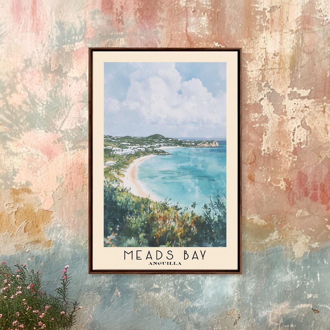 Meads Bay Anguilla Watercolor Beach Art Print