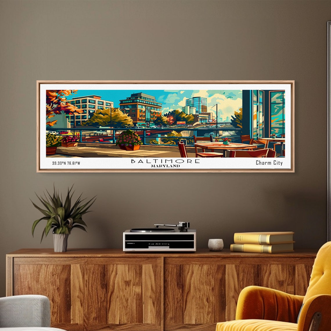 Baltimore Maryland Charm City Harbor Skyline Waterfront Travel Poster - Image 5