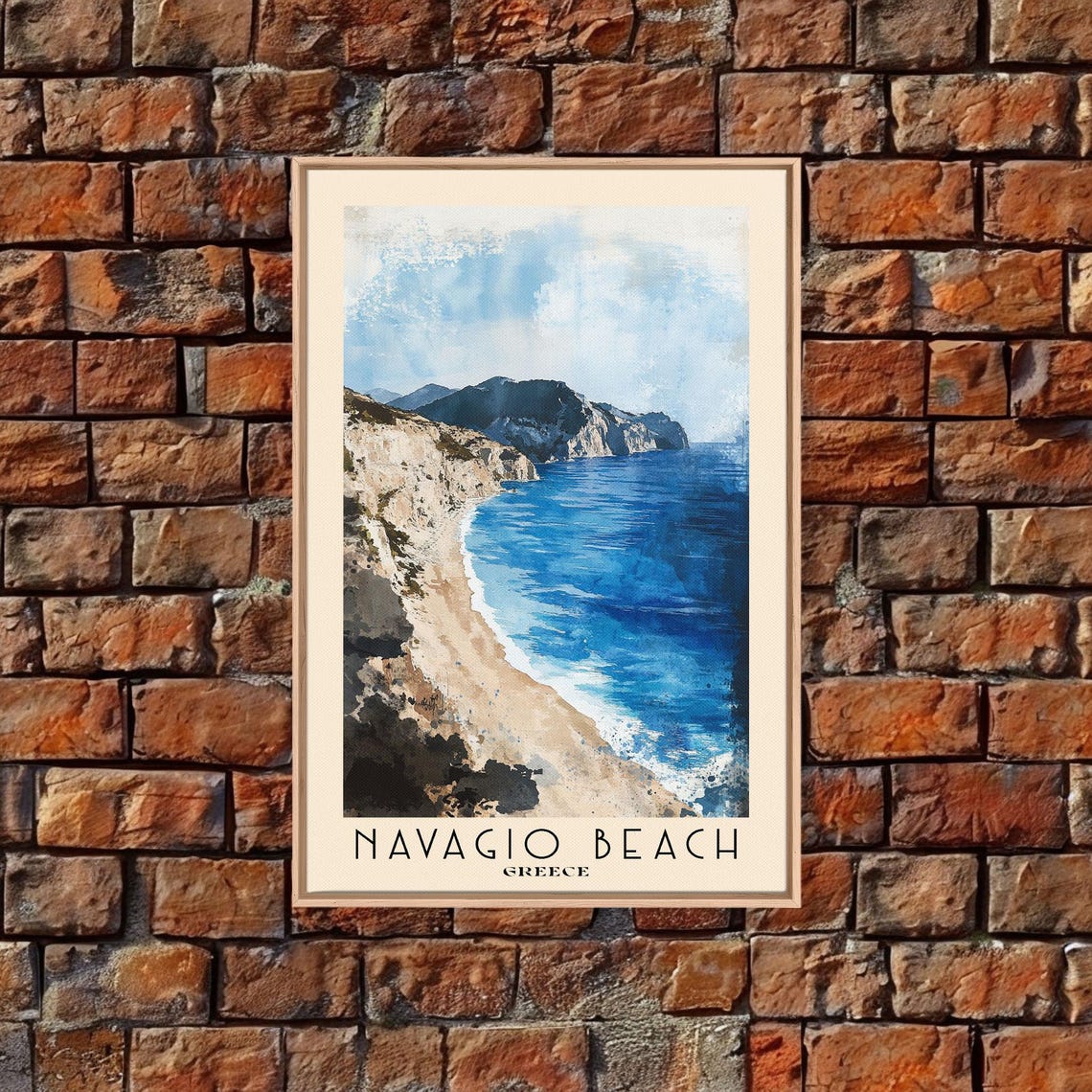 Navagio Beach Greece Cliff Top Aerial View Beach Cove Travel Poster - Image 4