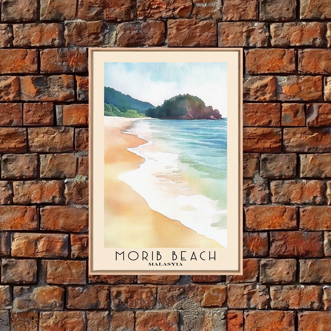 Morib Beach Malaysia Golden Sand Shoreline Forest Headland Travel Poster - Image 4