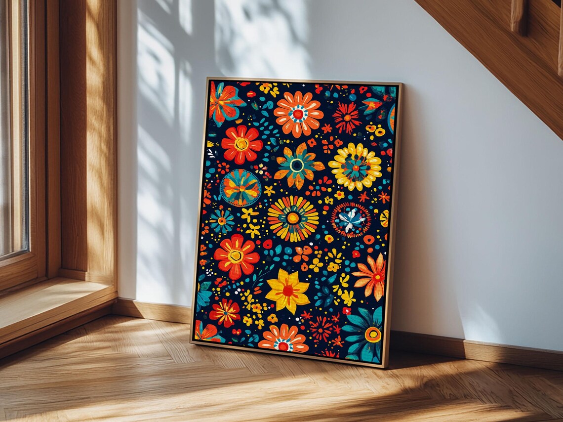 Mexican Tile Pattern Art Print, Chicano Textile Style - Image 6