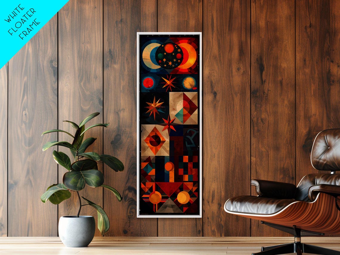 Geometric Cosmic Starry Night Celestial Collage Colorful Art Print - Image 2