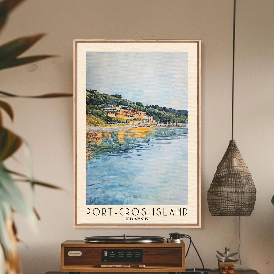 Port Cros Island France Watercolor Beach Print Vacation Gift France Wall Art Beach Painting Beach Decor Beach Painting - Image 2