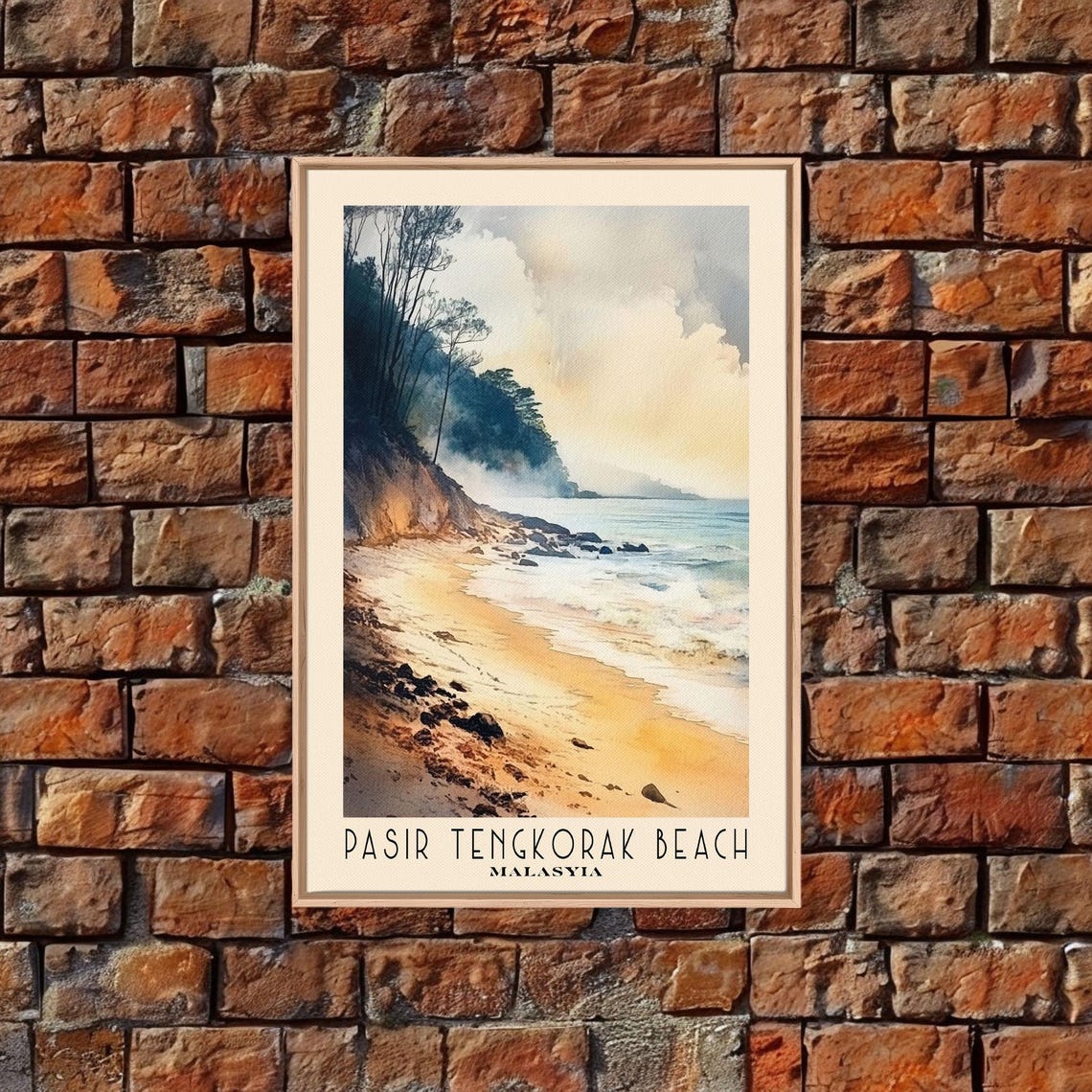 Pasir Tengkorak Beach Malaysia Golden Rock Pine Cliff Shore Poster - Image 4