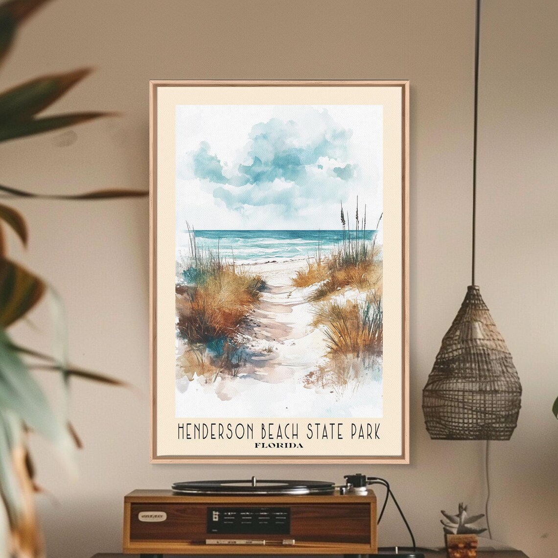 Henderson Beach State Park, Florida Watercolor Poster