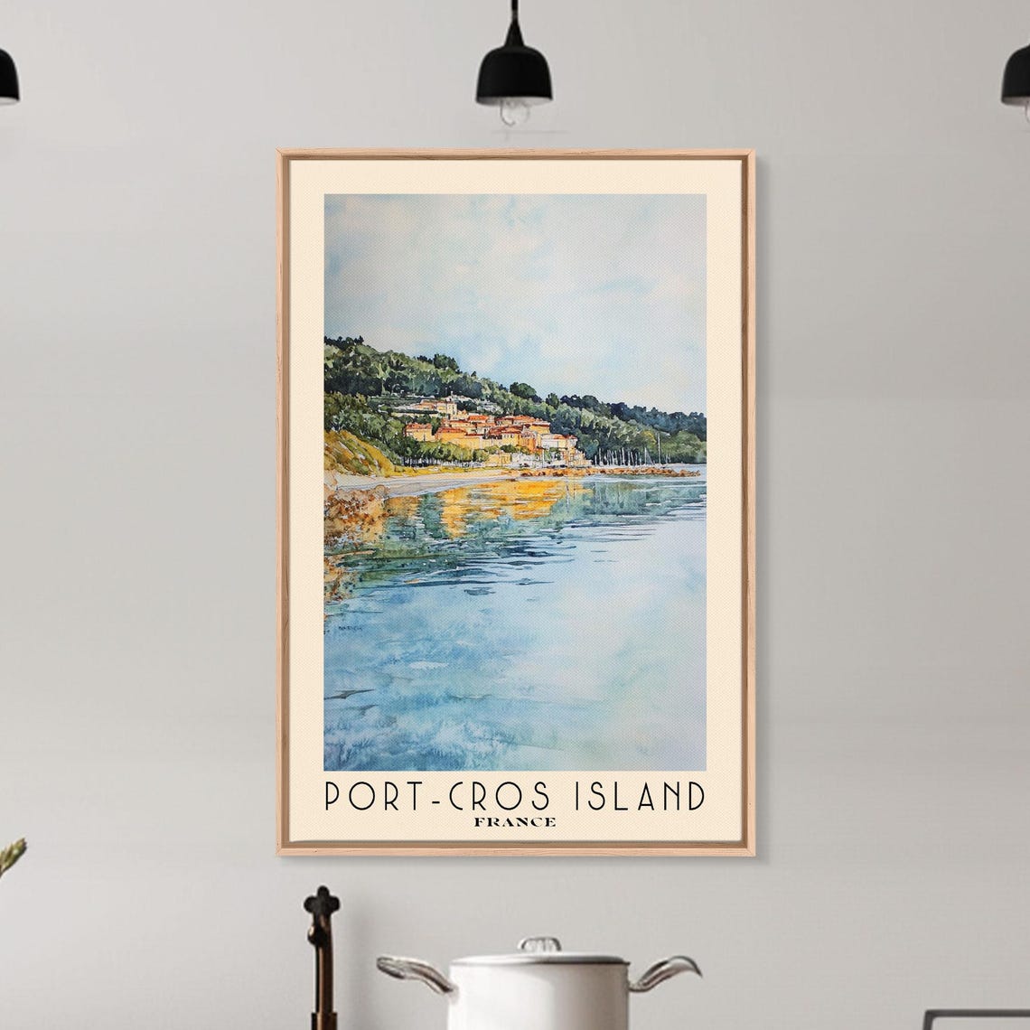 Port Cros Island France Watercolor Beach Print Vacation Gift France Wall Art Beach Painting Beach Decor Beach Painting - Image 6