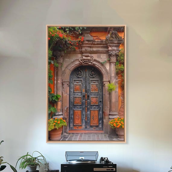 Change2 Indian Wall Art Colorful Indian Doors Framed Print Painting Print Traditional Hindu Architecture Ready To Hang