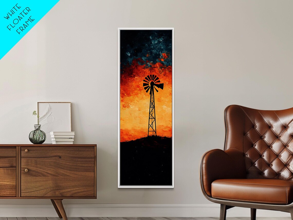 Windmill Print Southwest Wall Art Moody Desert Sunset Artwork Rustic Decor Joshua Tree Inspired Gift Idea For Her - Image 4
