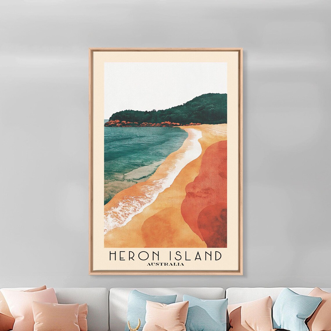 Heron Island Australia Watercolor Beach Art Print - Image 3