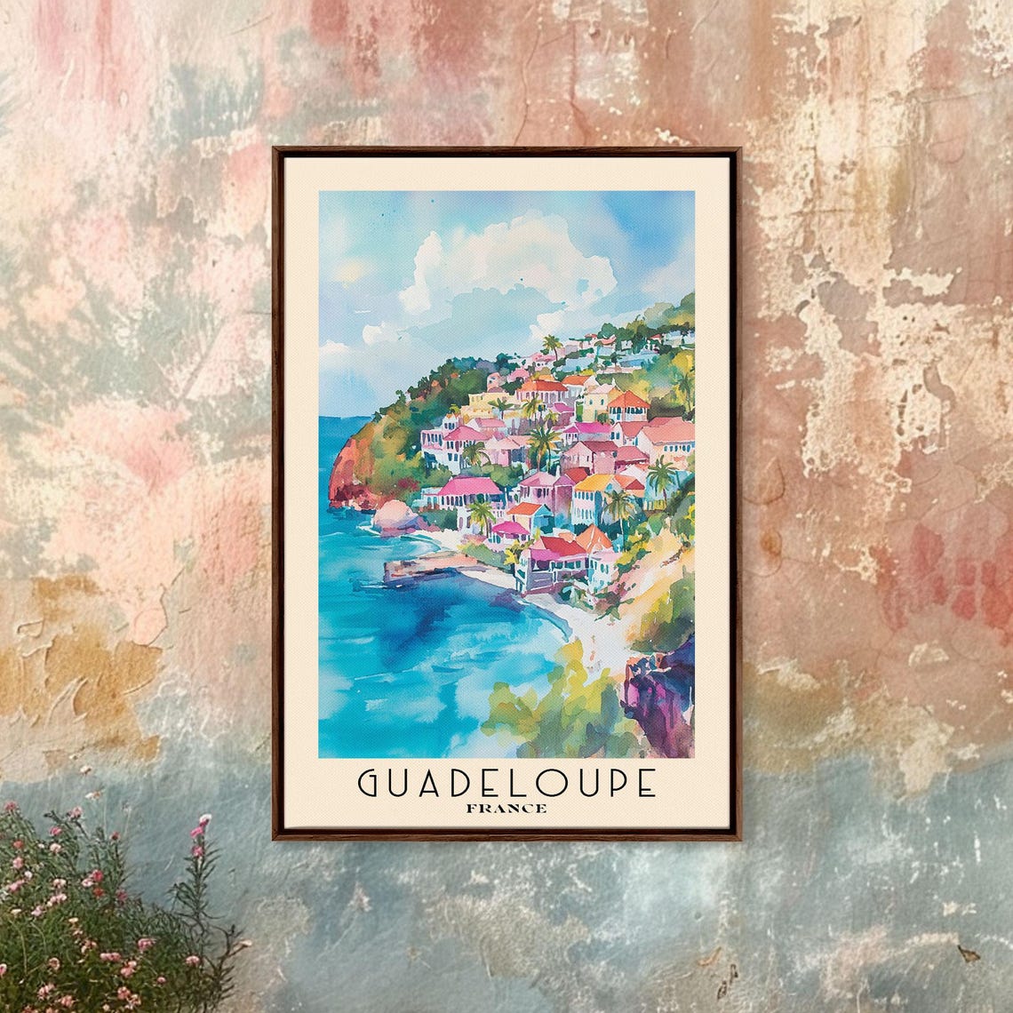 Guadeloupe France Watercolor Print Vacation Gift France Wall Art Vacation Wall Art Vacatation Beach Decor Beach Or Lakehouse Art - Image 4