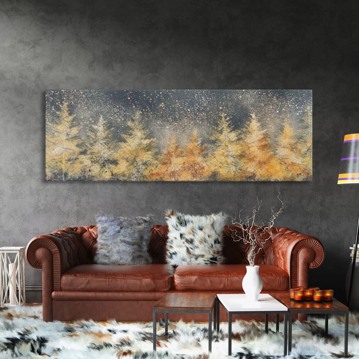 Abstract Forest Trees in Snow, Winter Wall Art Print - Image 3