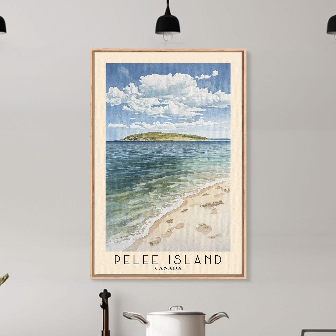Pelee Island Canada Sandy Beach Green Island Blue Water Poster - Image 6