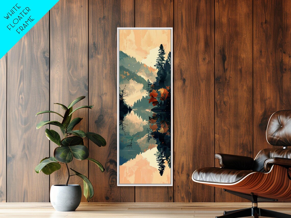 Ukiyo-E Lake, Misty Mountains and Autumn Trees Art Print - Image 5